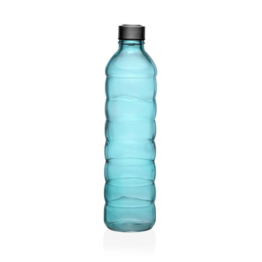 Flaske Versa 1,22 L Bl Glas Aluminium 8,5 x 33,2 x 8,5 cm #1
