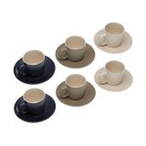 Set med 6 tekopper og underkopper Versa Tashi Stentj 8,3 x 7,8 x 8,3 cm #1