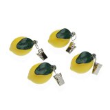 Borddug Clip Versa Metal Polyetylen Zink Legering 7 x 3 cm Citron 4 Dele #1