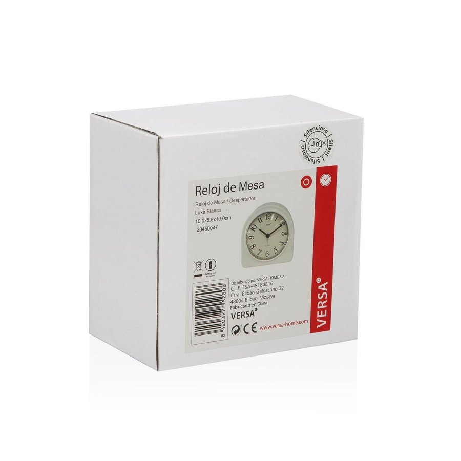 Namizna ura Versa Luxa Hvid Plastik 5,8 x 10 x 10 cm #13