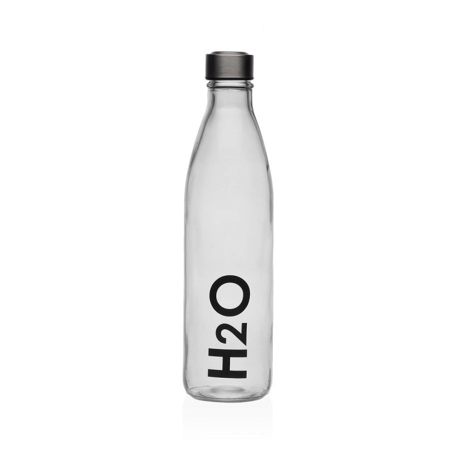 Vandflaske Versa Gennemsigtig Glas Aluminium 1 L 8 x 31 x 8 cm #1