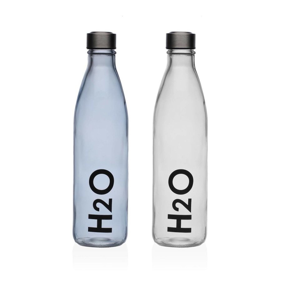Vandflaske Versa Gennemsigtig Glas Aluminium 1 L 8 x 31 x 8 cm #2