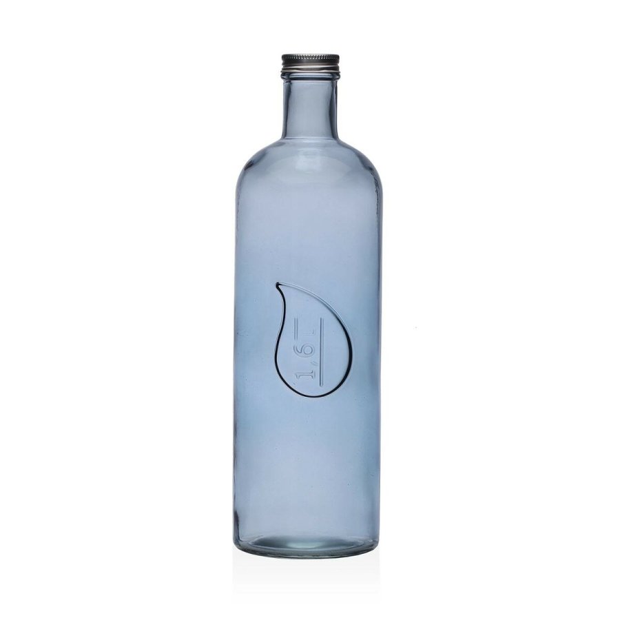 Vandflaske Versa Bl Glas Aluminium 1,6 L 9,8 x 32,5 x 9,8 cm #1