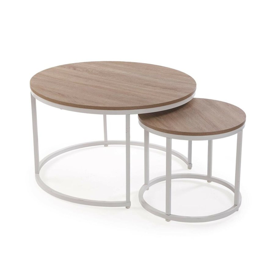 St med 2 borde Versa Aurea Hvid 48 x 48 x 42 cm 80 x 80 x 48 cm #1