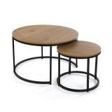 St med 2 borde Versa Aurea Sort 48 x 48 x 42 cm 80 x 80 x 48 cm #1