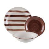 Spisestel Versa Ligia Brun 26,5 x 26,5 cm 18 Dele #1