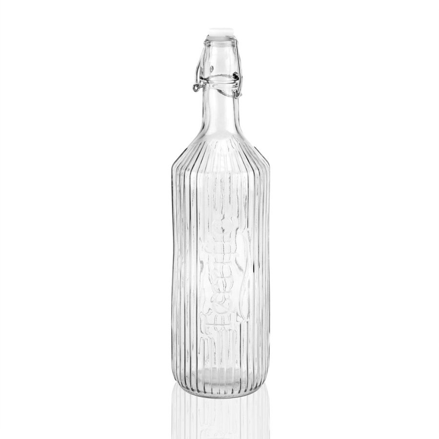 Vandflaske Versa Gennemsigtig Glas Aluminium 1 L 8,1 x 31,5 x 8,1 cm #1
