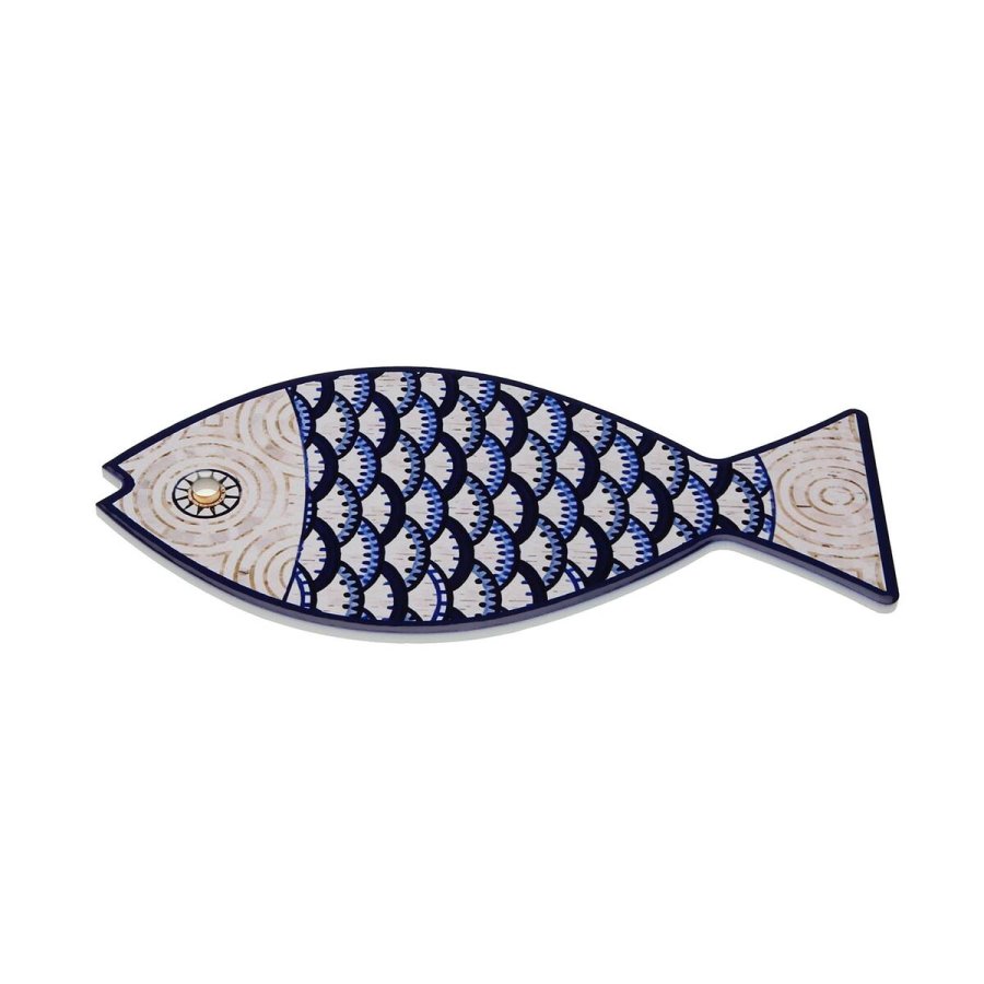 Dkkeserviet Versa Bl Gr Kork Keramik Fisk 14 x 0,7 x 20 cm #1