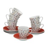 S�t med 6 kopper og underkopper Versa Blume Porcel�n #1