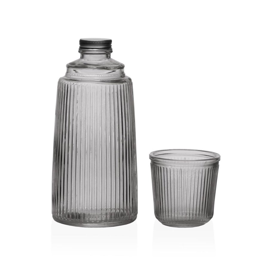 Vandflaske Versa Sort Glas Aluminium 10,3 x 26 x 10,3 cm #1