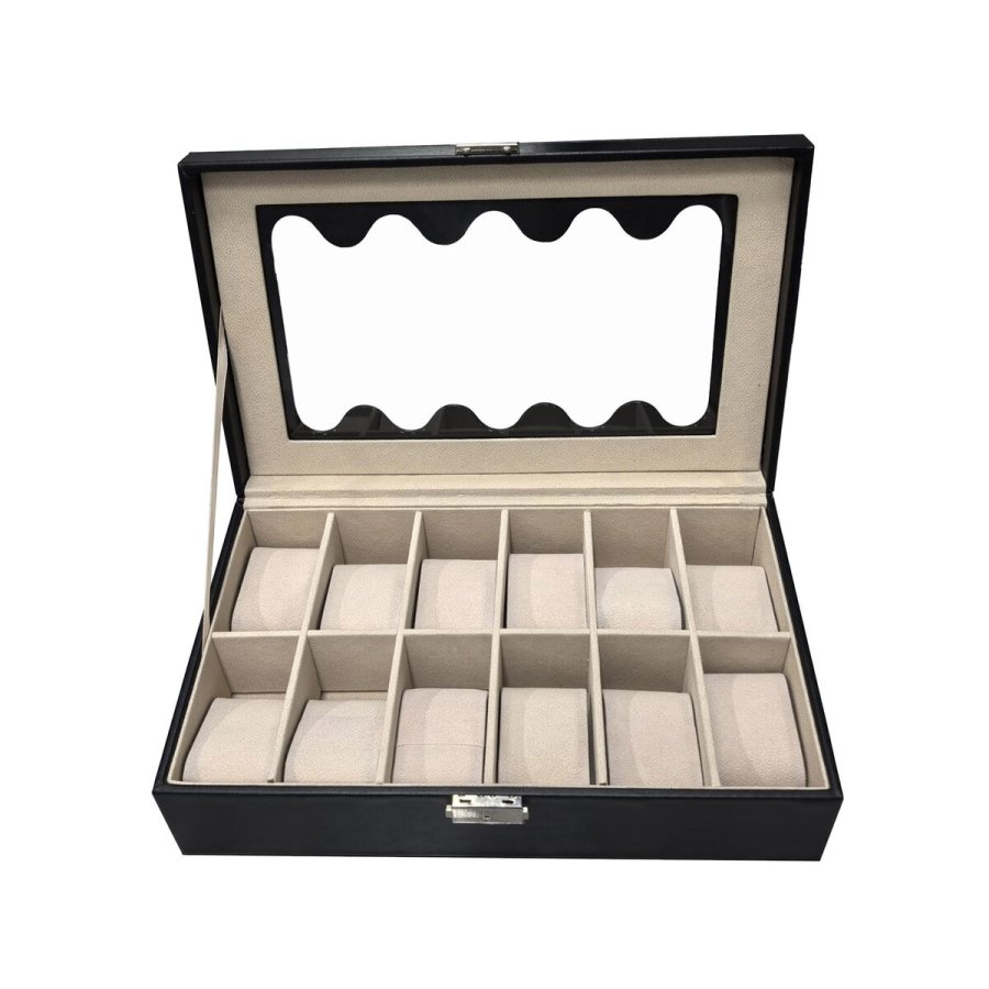 ske til ure Versa Sort Polyuretan Papir Spejl Tr MDF 20 x 8,5 x 32,5 cm #2