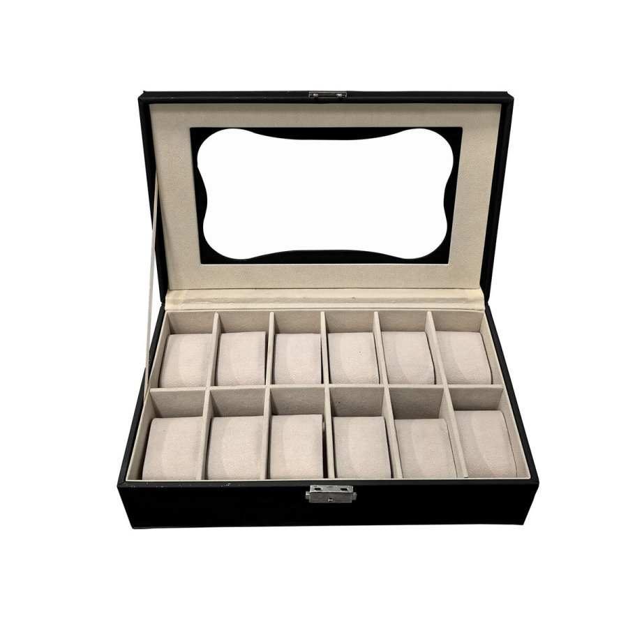 ske til ure Versa Sort Polyuretan Papir Spejl Tr MDF 20 x 8,5 x 32,5 cm #2