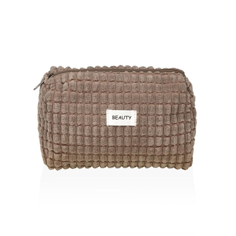 Rejsetoilettaske Versa Corduroy Khaki Polyester 8 x 11 x 18 cm #1