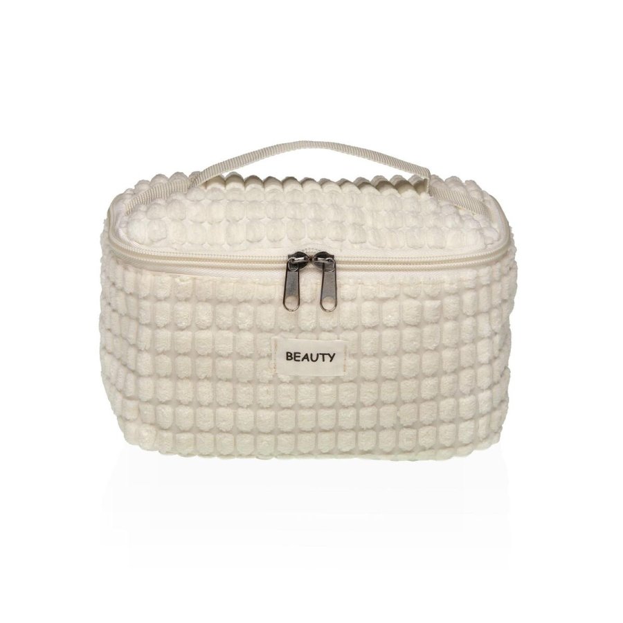 Rejsetoilettaske Versa Corduroy Hvid Polyester Tekstil 12 x 12 x 20 cm #1