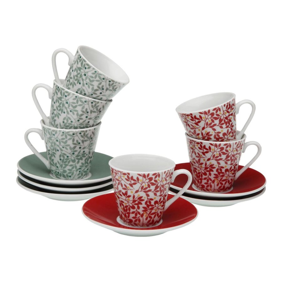 S�t med 6 kopper og underkopper Versa Nina Porcel�n #1