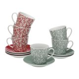 S�t med 6 kopper og underkopper Versa Nina Porcel�n #1