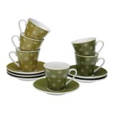 S�t med 6 kopper og underkopper Versa Nuka Porcel�n #1