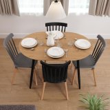 Spisebord Versa DOINYO  Sort Metal Tr MDF 80 x 75 x 160 cm #2