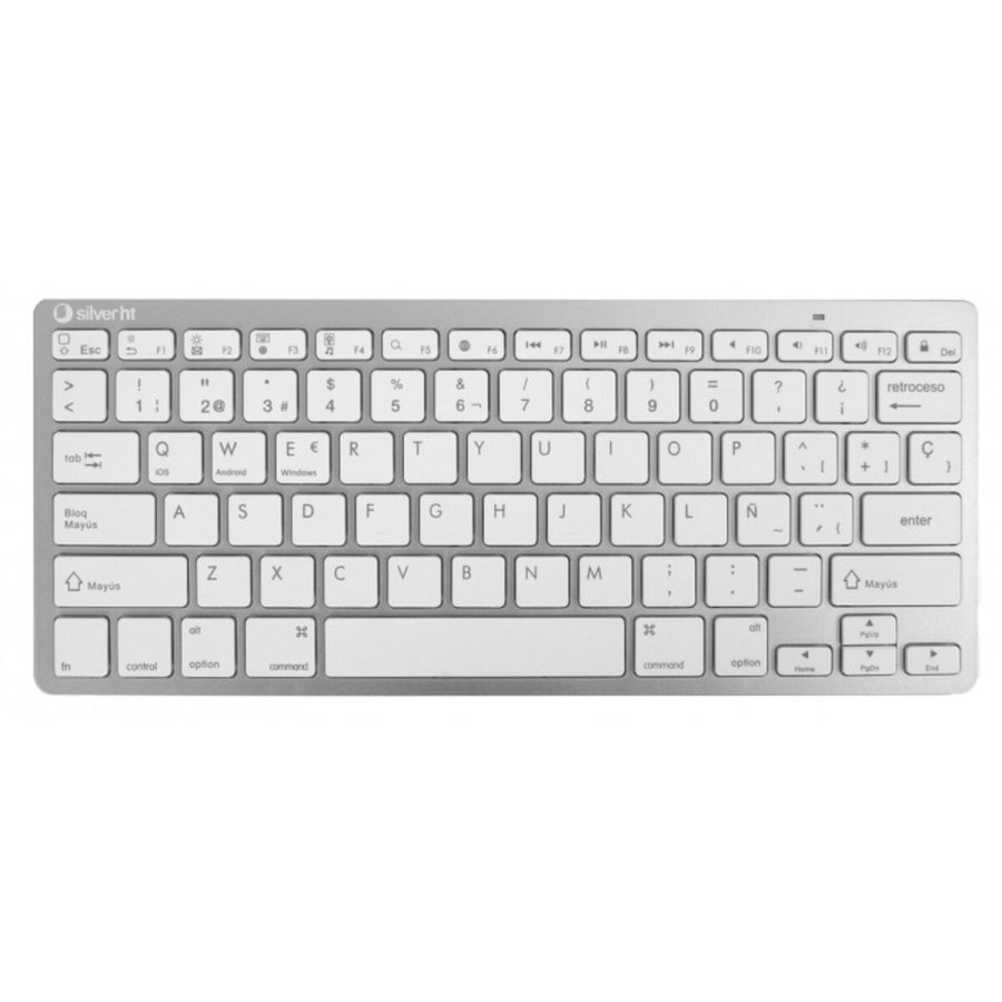 Tastatur Silver HT Teclado Inal�mbrico Colors Edition - Blanco Spansk qwerty S�lvfarvet #1