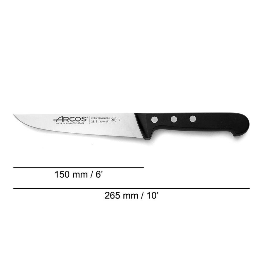 Kkkenkniv Arcos Sort Slvfarvet Rustfrit stl #3
