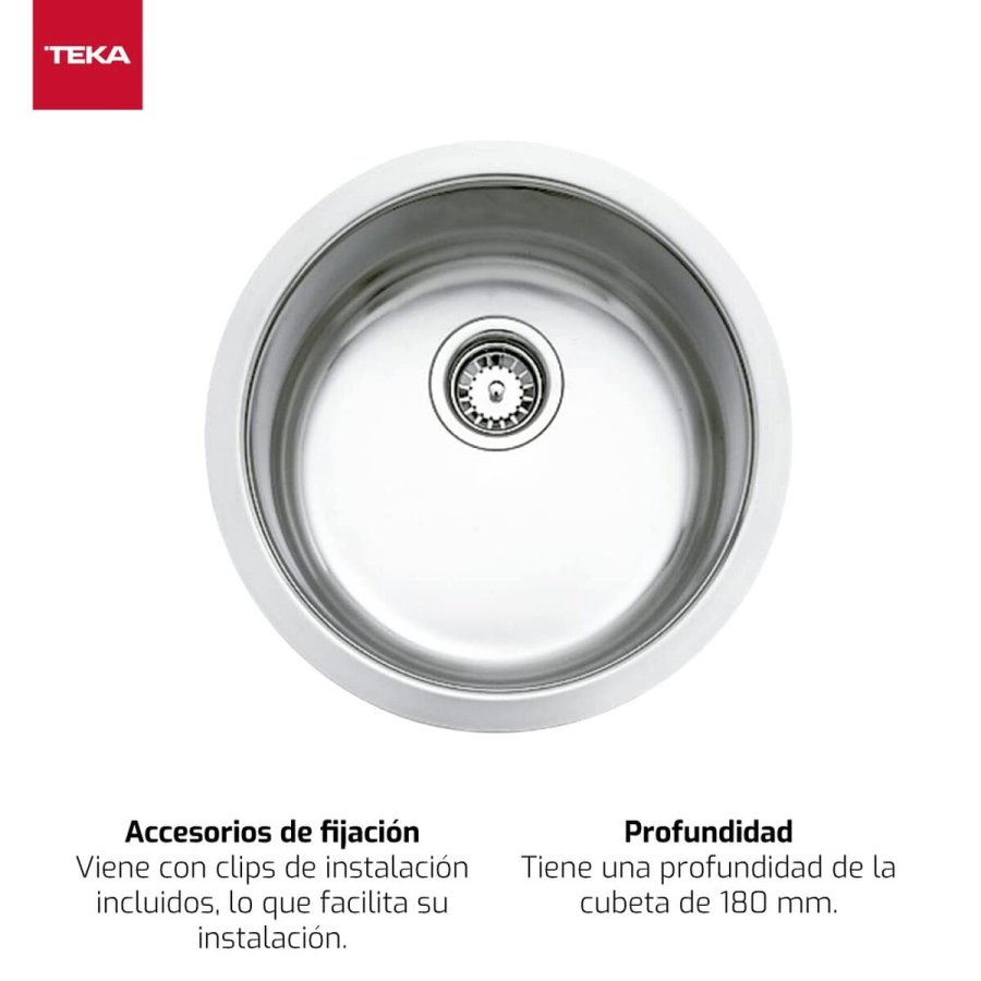 Vask med et rum Teka BE039 5006 S�lvfarvet #5