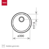 Vask med et rum Teka BE039 5006 S�lvfarvet #7