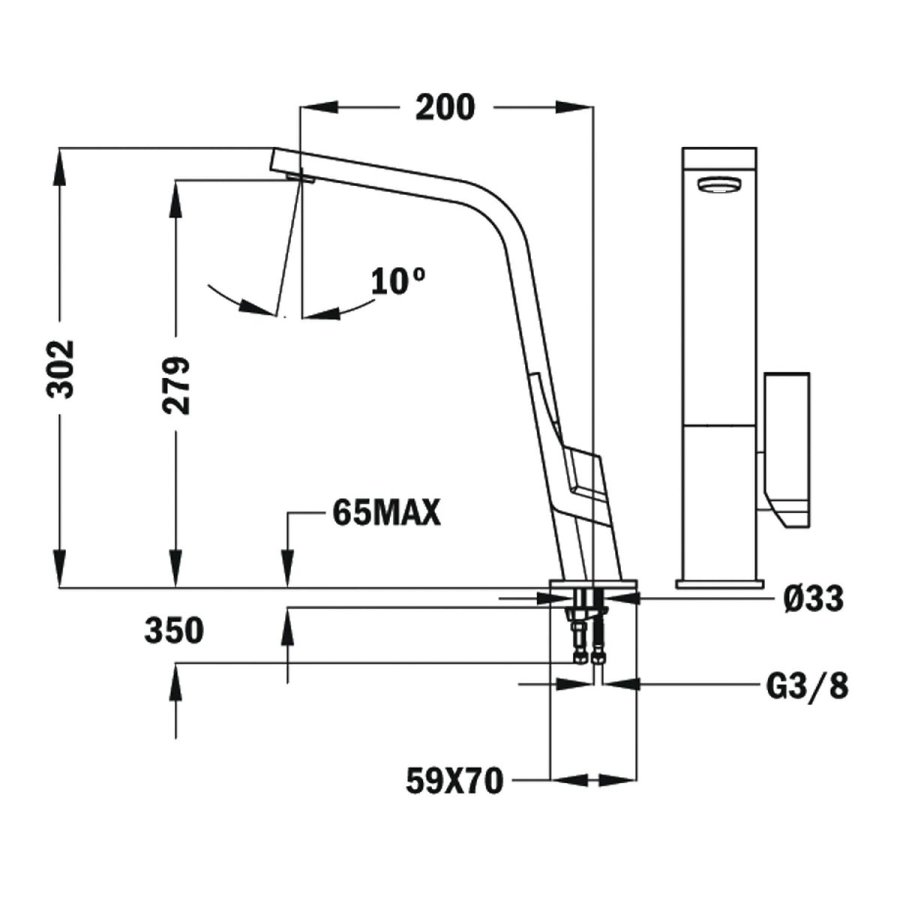 Hane med blandingsbatteri Teka IC 915 Hvid Metal #5