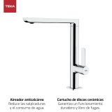 Hane med blandingsbatteri Teka FO 915 S�lvfarvet Metal #6