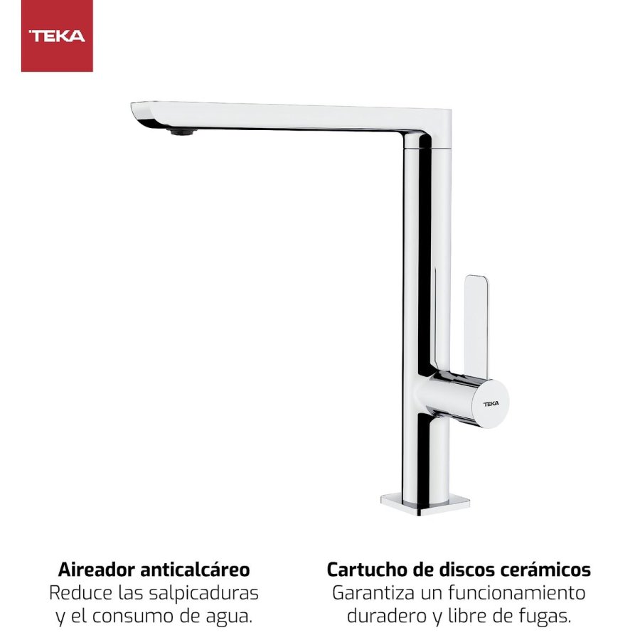 Hane med blandingsbatteri Teka FO 915 S�lvfarvet Metal #6