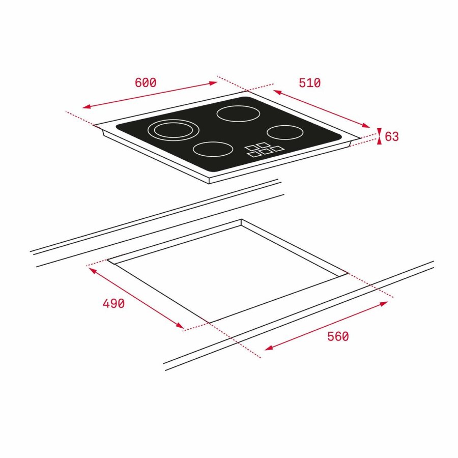 Plade i glaskeramik Teka TB 6415 60 cm 6300 W #5