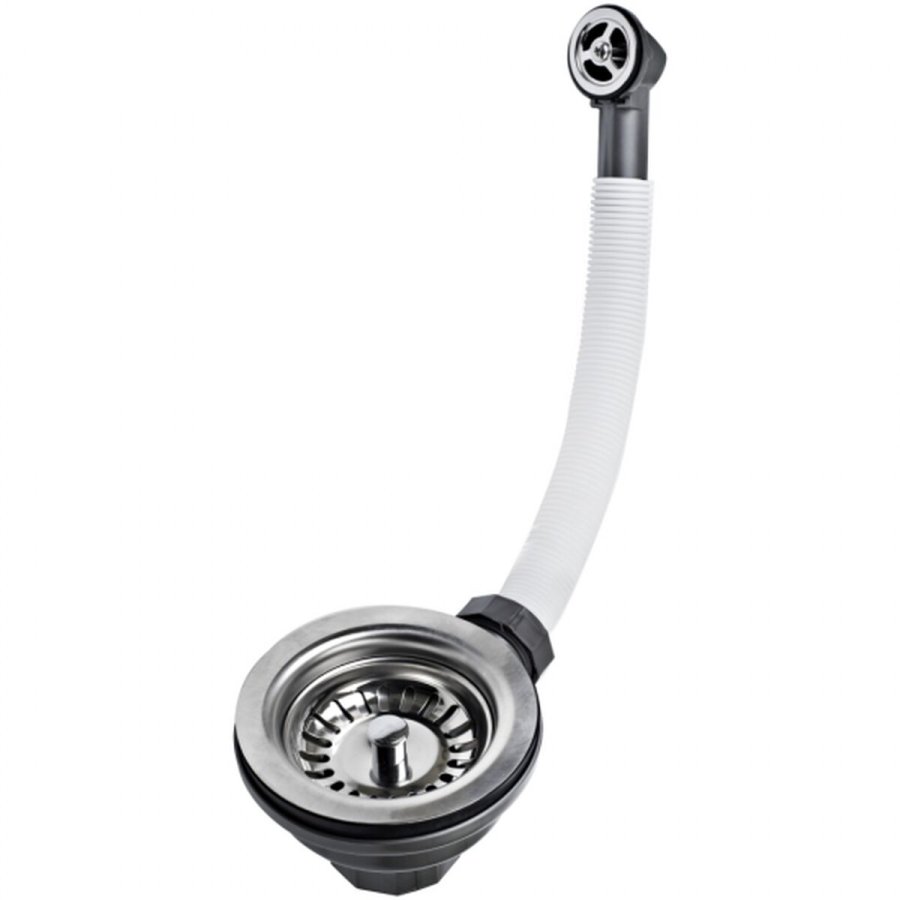 Vaskeventil med fleksibelt overl�b Teka 61001302 S�lv Rustfrit st�l #1