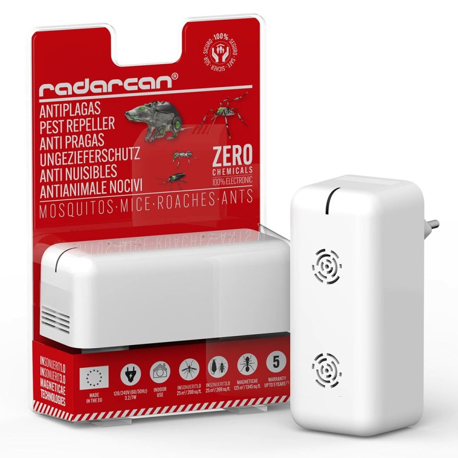 Mini Gnaver og Insekt Ultralyd Afskrkker Radarcan Hvid #2