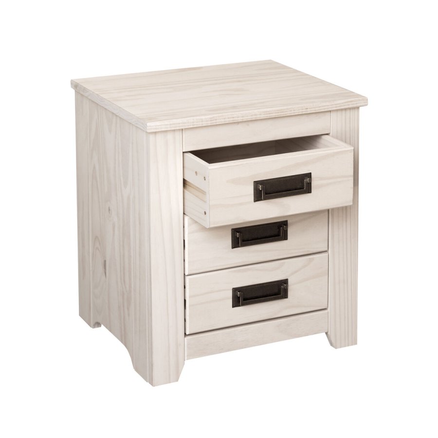 Natbord Alexandra House Living Hvid Metal Fyr 43 x 50 x 32 cm 2 skuffer #15