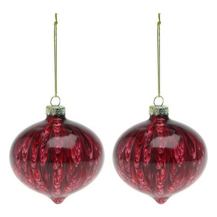 Julekugler (2 pcs) 112490 Brun Rd 8 cm (2 enheder) #1