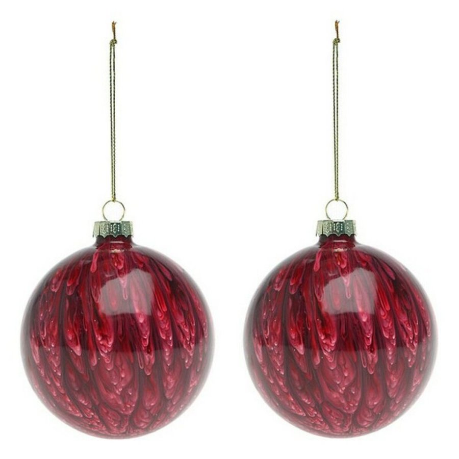 Julekugler (2 pcs) 113572 Brun Rd 8 cm (2 enheder) #1