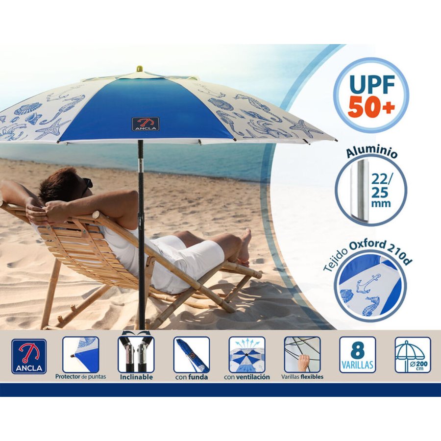 Solskrm Bl  200 cm SPF50+ Marine #3
