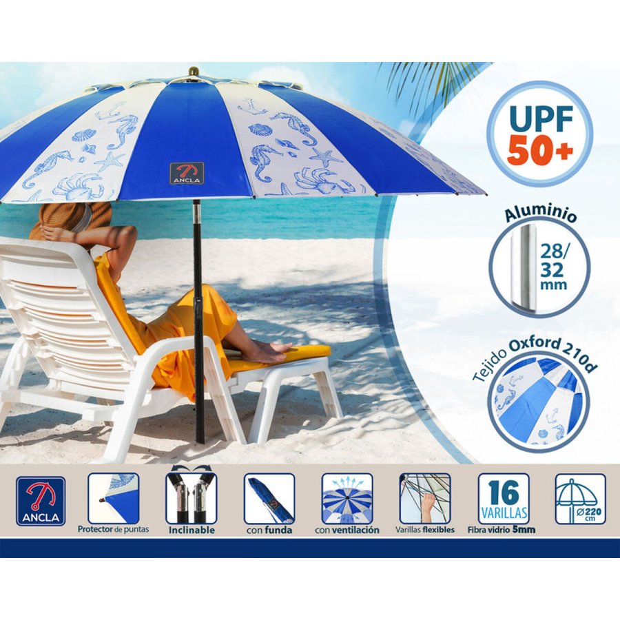 Solskrm Bl  220 cm SPF50+ Marine #3