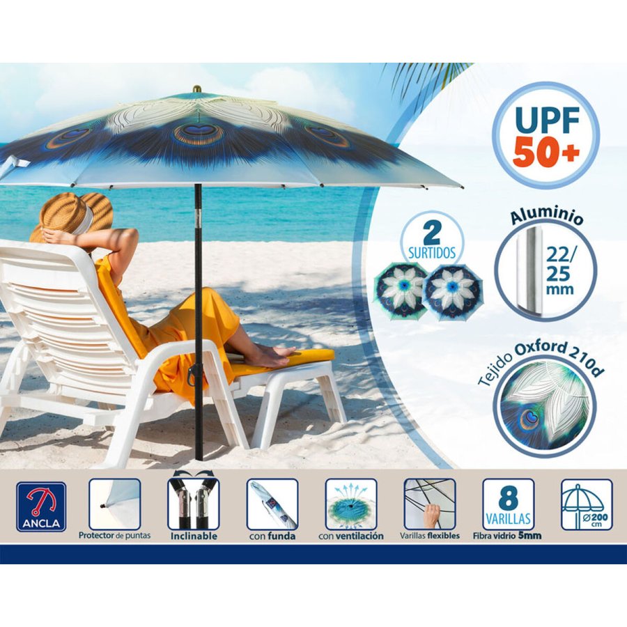 Solsk�rm Bl� � 200 cm SPF50+ P�fugl #3
