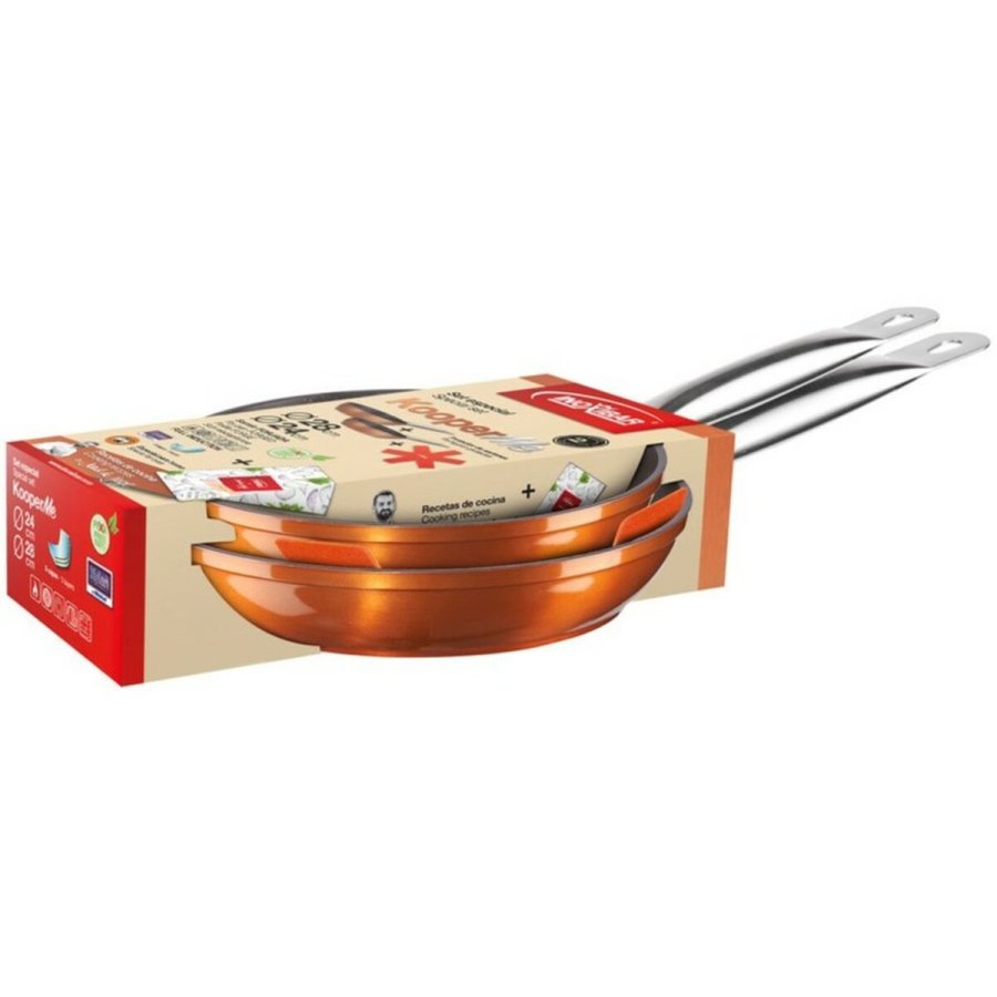 Stegepande Inoxibar KOOPERME Kobber Smedet aluminium  24 cm  28 cm (28 cm) ( 24 cm) (2 enheder) #1