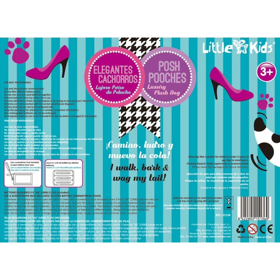 Bamse med Bevgelser Dog Hvid 22 cm (22 cm) #2