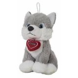 Bamse Husky Hjerte 28 cm #1