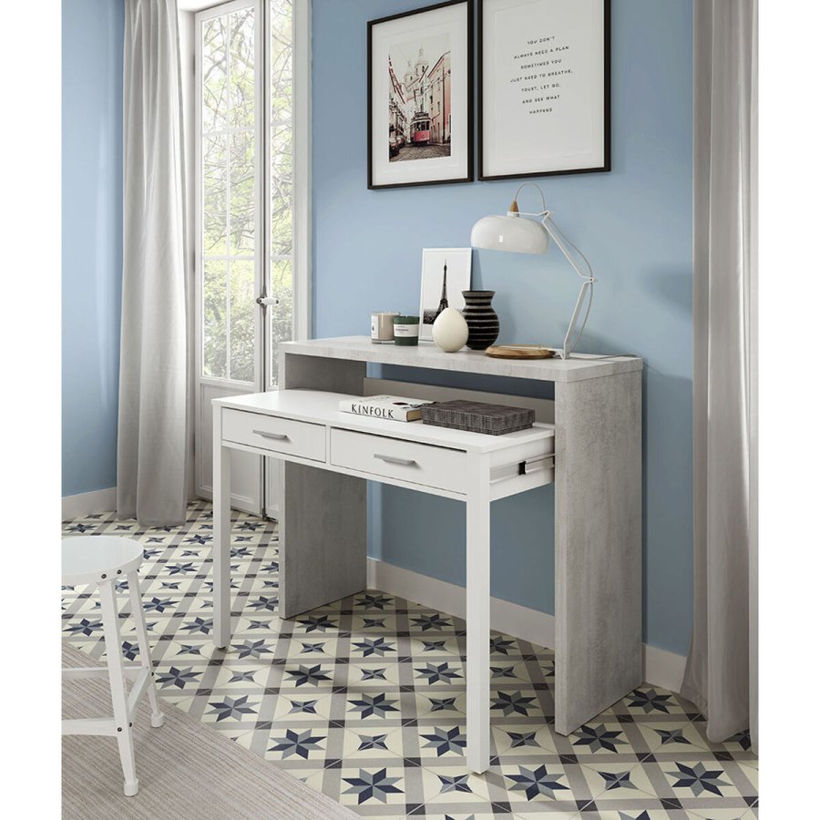 Skrivebord Fors Hvid 98,5 X 36 X 87,5 CM Metal MDF #6