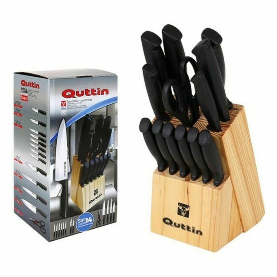 Knivest med knivblok i tr Quttin 47718 (14 pcs) 14 Dele (2 enheder) #4