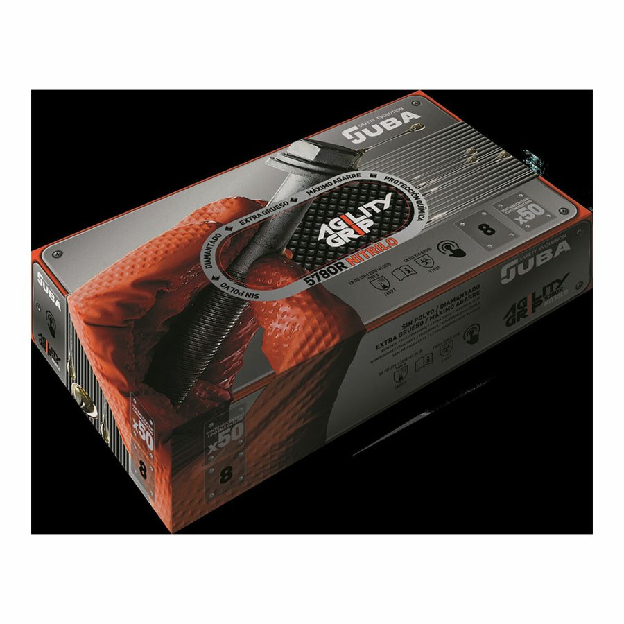 Nitrilhandsker JUBA Agility Grip Orange Uden stv 50 enheder #5