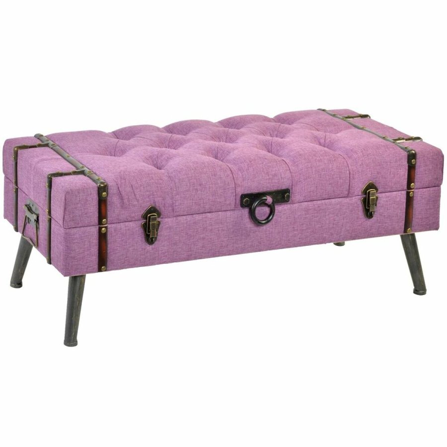 Stol DKD Home Decor   Metal Polyester Fuchsia Tr MDF (102 x 42 x 40,5 cm) #1