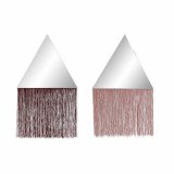 Visee ogledalo DKD Home Decor Bourgogne Lyserd Frynse 33,5 x 1 x 54 cm (2 enheder) (2 Dele) #1