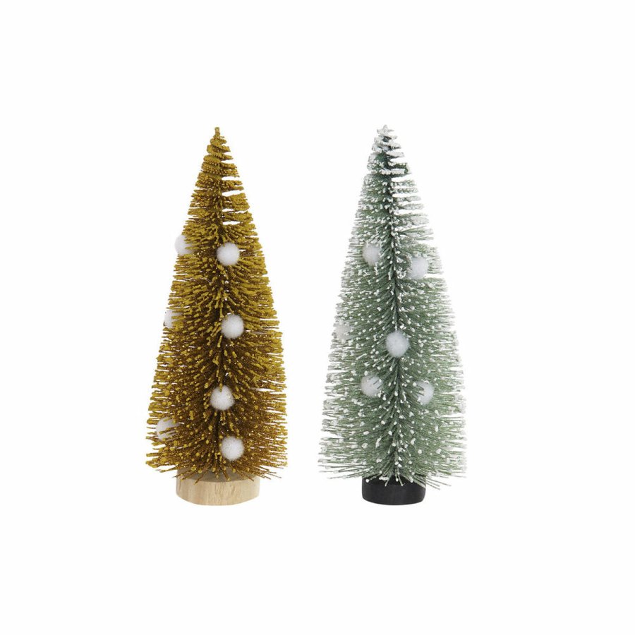 Juletr DKD Home Decor Polyester Tr Pomponer (2 pcs) (7 x 7 x 17 cm) #1