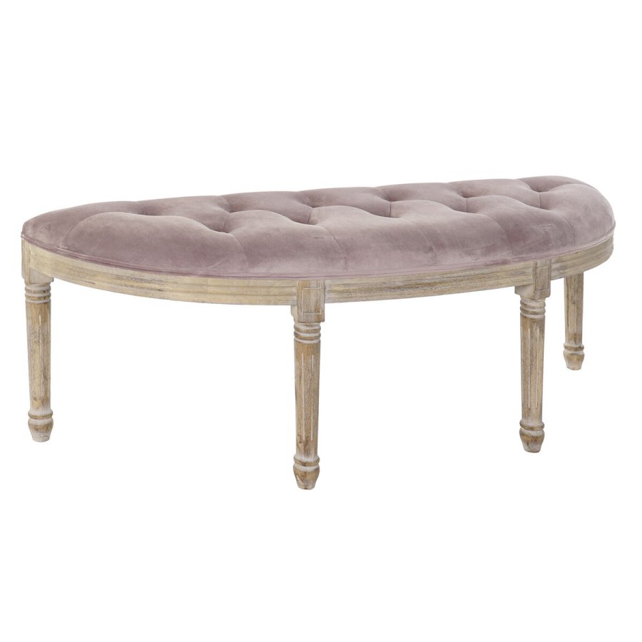 Stol DKD Home Decor   Natur Pink Polyester Fljl Gummitr (125 x 43 x 48 cm) #1