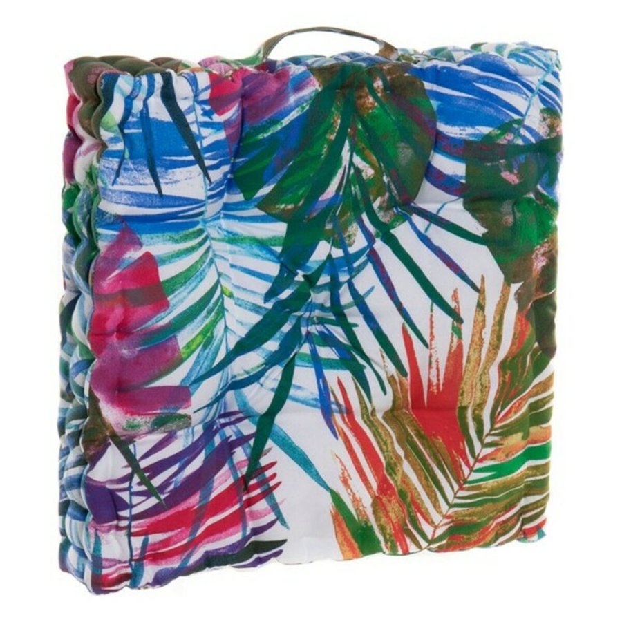 Pude DKD Home Decor 8424001666423 Hav Polyester Aluminium Multifarvet Tropisk Blad af en plante (43 x 43 x 7 cm) #3