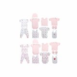 S�t med t�j DKD Home Decor Hvid Pink (2 enheder) Bomuld 0-6 m�neder #1